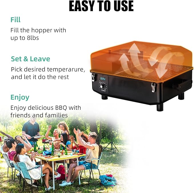 Z GRILLS Portable Pellet Grill Table Top BBQ Smoker with Digital Control, ZPG-200A