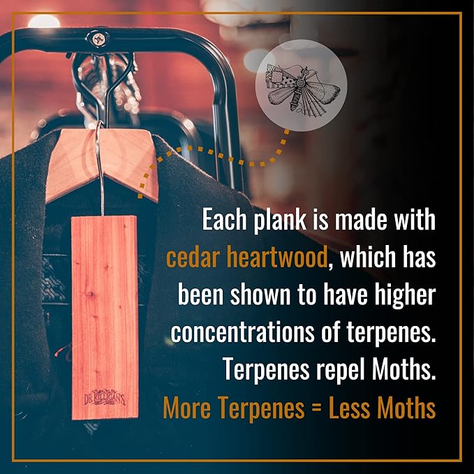Dr. Killigan’s Moth Traps & Cedar Planks - Clothes Protection Combo – for Preventing and Eliminating Clothing Moths in Closets, Drawers & Storage