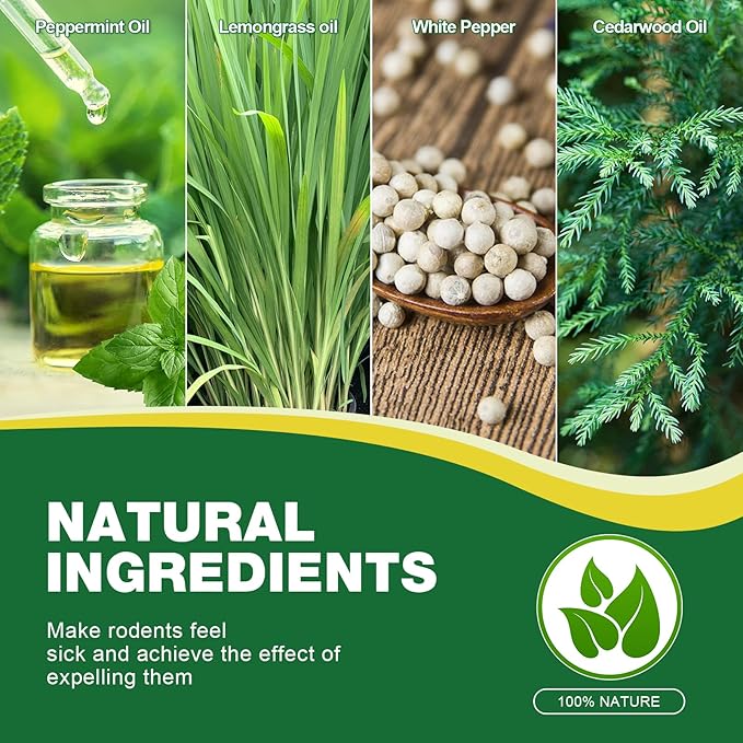 Rodent Repellent, 16 Pack Natural Mouse Repellent Pouches - Peppermint Oil to Repel Rodents Rats Squirrel, Outdoor Indoor Mice Repellent for House Garage Basement RV Car