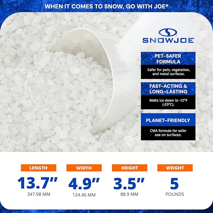 Snow Joe Pet-Friendly Deicer Premium Ice Melt for Driveway and Sidewalk, 5 lb, MELT05PET-BOX