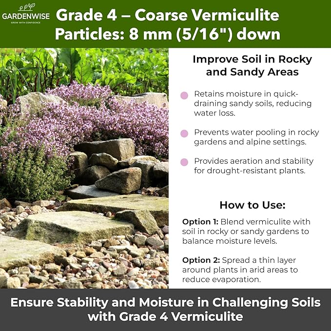 Organic Coarse Vermiculite for Indoor Gardening Plants and Mushrooms – Enhances Soil Aeration, Seed Germination, Rooting Cuttings – Small Packages and Bulk (Vermiculite Grade 4 – Coarse, 30 quarts)