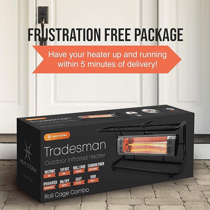 Heat Storm HS-1500-TRC Infrared Space, 8 ft Cord, Roll Cage + Heater