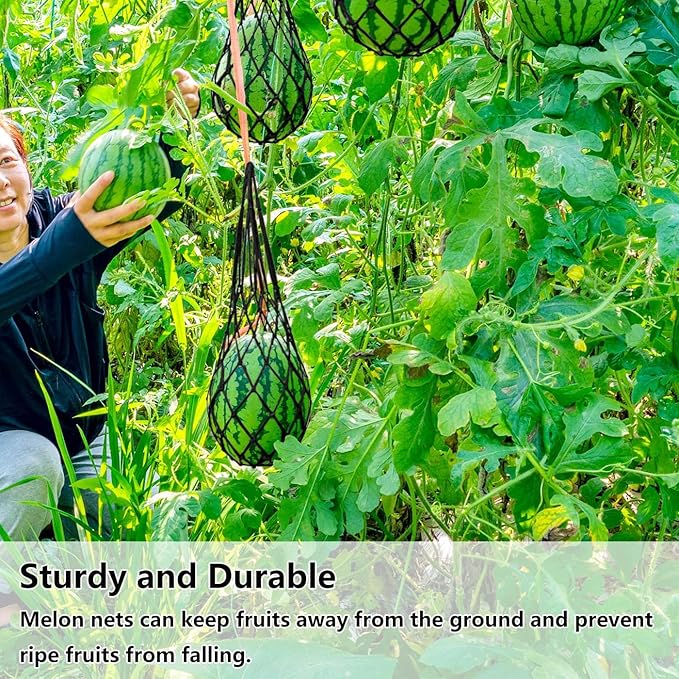 Belit 10 Pack Melon Hammock net Bag to Prevent Falling,Perfect for Growing Cantaloupe Pumpkin Watermelon in Vertical Garden Black