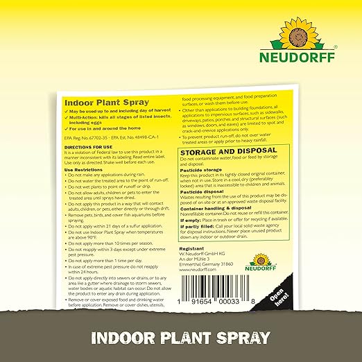 Indoor Plant Spray for House Plants & Greenhouse, Kills Spider Mites, and Scale and 100+ Listed Insects on Contact for Organic Gardening, Contact Insecticide, Ovicide (32 oz)