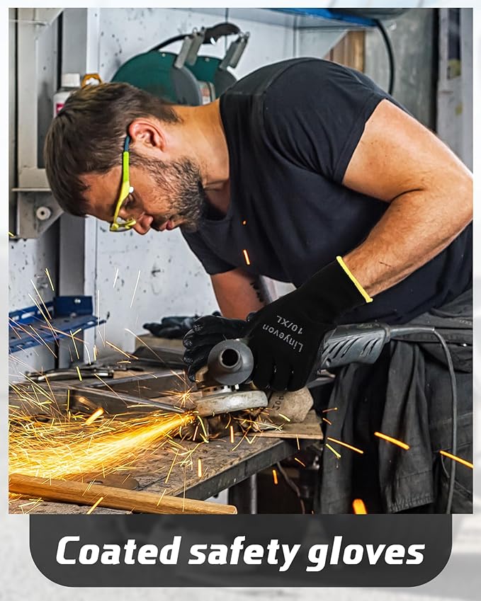 Maxcheck 54 Pairs PU Coated Gloves Bulk, Reusable Rubber Safety Gloves for Men Women Work Warehouse, Mechanic, Woodworking