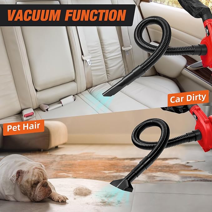 Cordless Leaf Blower for Milwaukee M18 Battery,Electric Jobsite Air Blower with Brushless Motor,6 Variable Speed Up to 180MPH,2-in-1 Handle Electric Blower and Vacuum Cleaner(Battery Not Included)