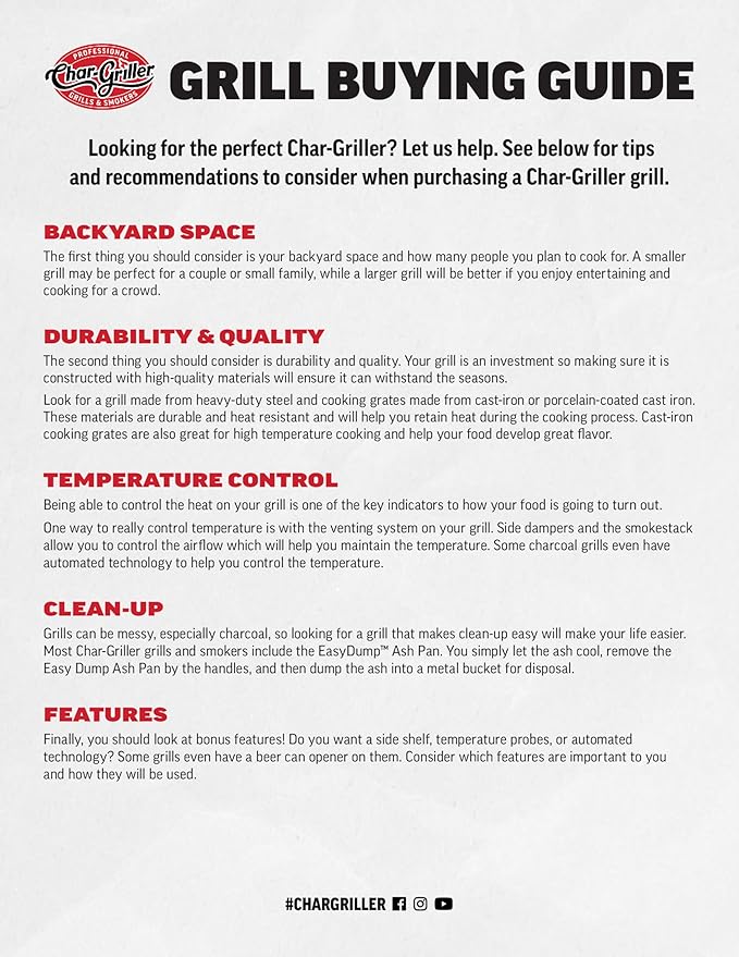 Char-Griller®Smokin Pro Charcoal Grill and Offset Smoker with Side Fire Box, Dual Damper Control, Chrome Plated Steel Warming Rack, 1,130 Cooking Square Inches in Black, Model CG30044223