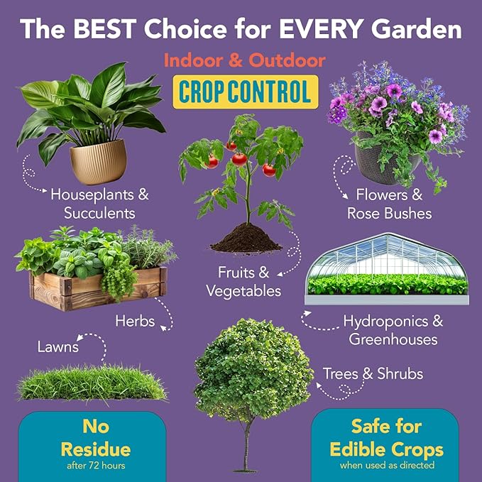 Trifecta Crop Control Super Concentrate All-in-One Natural Pesticide, Fungicide, Miticide, Insecticide, Help Defeat Spider Mites, Powdery Mildew, Botrytis, Mold, and More on Plants 4 OZ