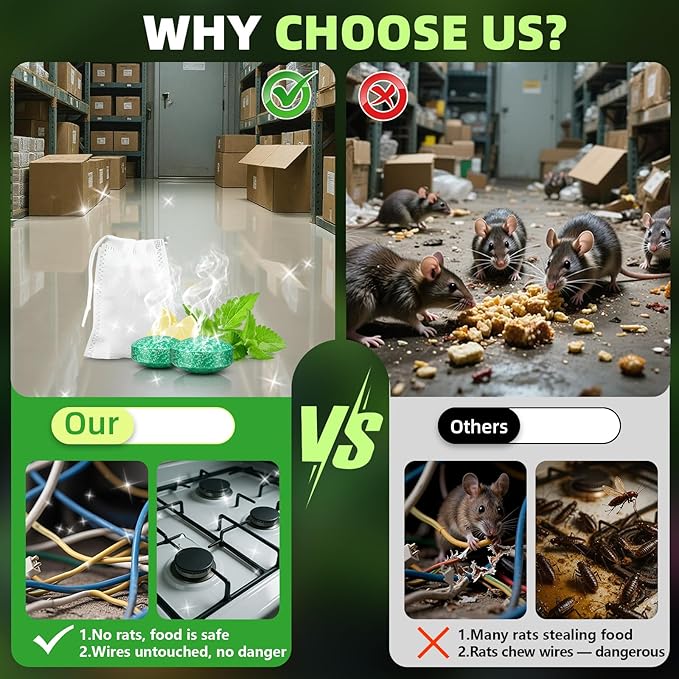 24PCS Mouse Rodent Rat Repellent Natural Peppermint Oil Mouse Repellent Balls for Rats Mice Deterrent for Indoor & Outdoor Use,Friendly to Human & Pet