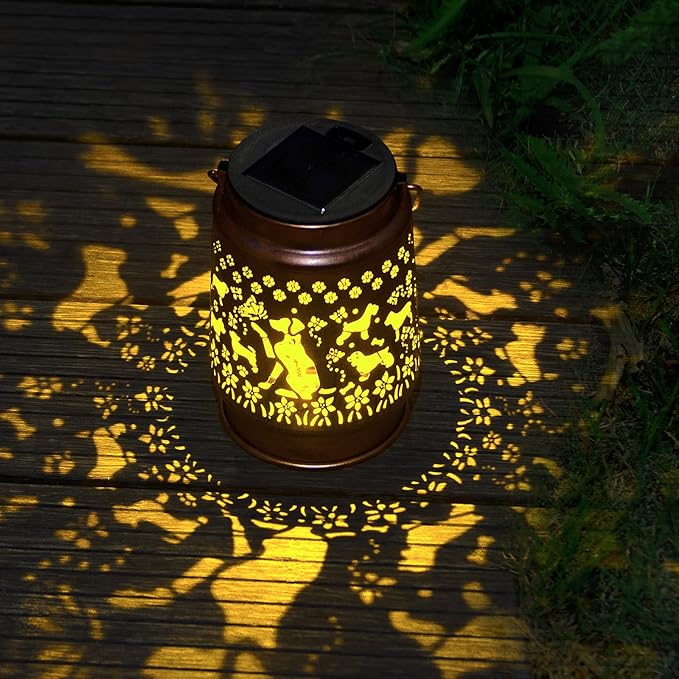Dog Lovers Gift,Solar Lanterns Outdoor, Hanging Solar Lights Outdoor Waterproof with Stake, Dog Gifts for Women/Mom/Grandma/Father, Garden Deco,Christmas, Thanksgiving, Mother's Day,Holiday Gifts