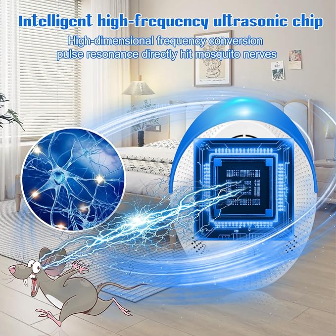 Ultrasonic Pest Repeller Indoor, Mouse Repellent, Pest Control, Pest Repellent for Home,Kitchen, Office, Warehouse, Hotel 6 Packs