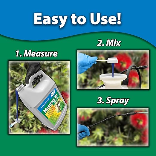Monterey B.t. Bundled with Measuring Spoon - Biological Insecticide for Organic Gardening - 1 Gallon