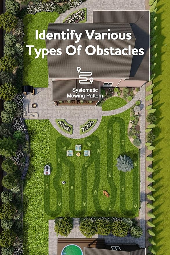 Robot Lawn Mower N2000 Perimeter Wire Free RTK,TOF,Vision Robotic Lawnmower 1.5 Acres,AI Assisted Mapping,Virtual Boundary,Multi Zone Management,APP Control,Cut Height 0.8"-3.5",Anti-Theft