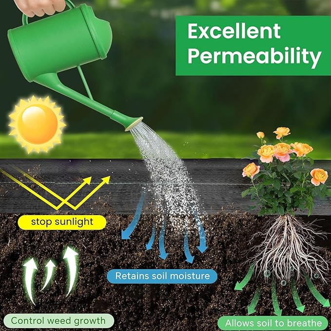 Garden Landscape Fabric Weed Barrier Fabric Heavy Duty,Weed Blocker Fabric, Geotextile Fabric Under Gravel,Garden Tarp to Prevent Weeds, Landscaping Fabric, Driveway Fabric (3ft x 100ft)