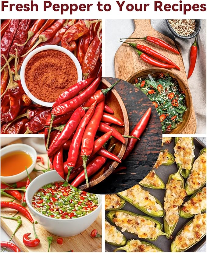 Hot Pepper Seed Pod Kit for Aerogarden, Ahopegarden (24 Pods) – Non-GMO Jalapeno Peppers and Cayenne Chili Peppers, 50+ Seeds per Variety, Includes Plant Food, Compatible with All Hydroponic Systems