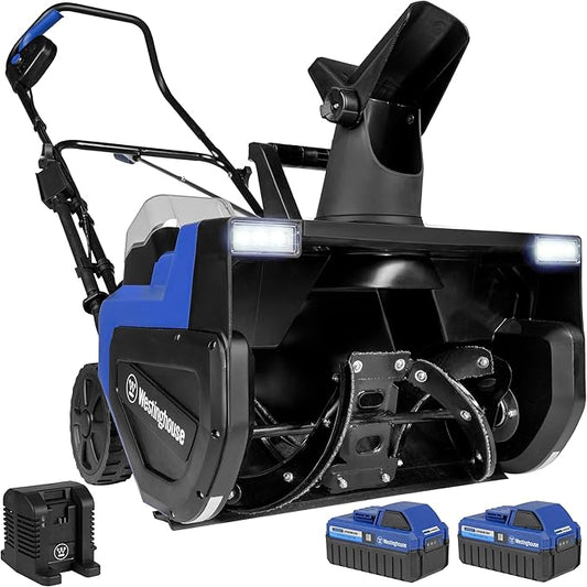 Westinghouse WSnow22 48V Cordless Snow Blower 22 Inch Kit, Steel Auger, LED Lights, 1600W Brushless Motor, 25ft Throwing Distance, Plows 840lbs/min, Compatible with Snow Joe Batteries