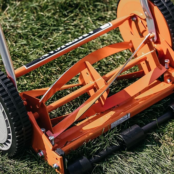 American Lawn Mower Company 1204-14 14-Inch 4-Blade Push Reel Lawn Mower, Red