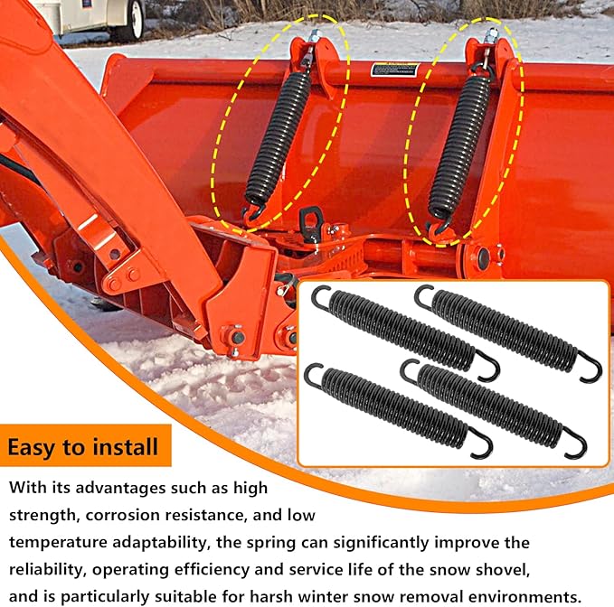4 Packs Snow Plow Trip Springs Replacement for Western C, ST Diamond Meyer BOSS Fisher Blizzard Plow Blade OEM Replaces 1302010 M07017