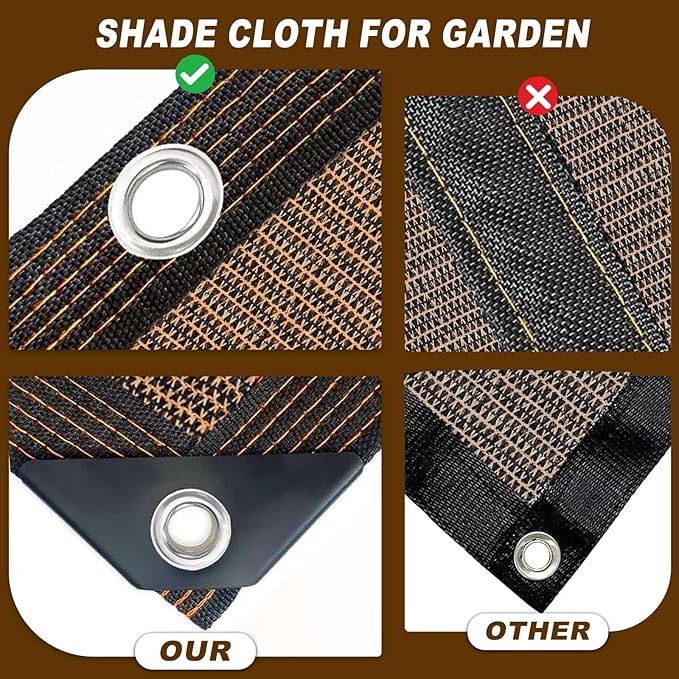 Shade Cloth,80% Sunblock Net with Metal Grommets and Reinforced Edges,Garden Sun Shade Netting,Used in Courtyards,Balconies,Carports,Greenhouse, Plants Growing,Chicken Coop Patios etc.14x20FT