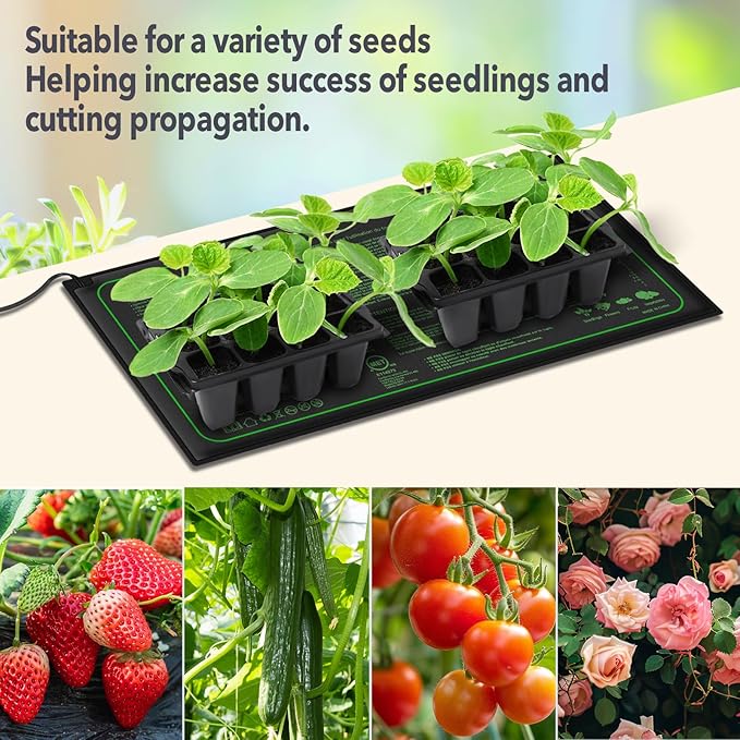 Seedling Heat Mat with ETL Listed,Warm Hydroponic Heating Pad for Indoor Seed Starting,Brewing and Greenhouses,Durable Waterproof Germination Station Heat Mat (1 Pack-20"x10"-Heat Mat)
