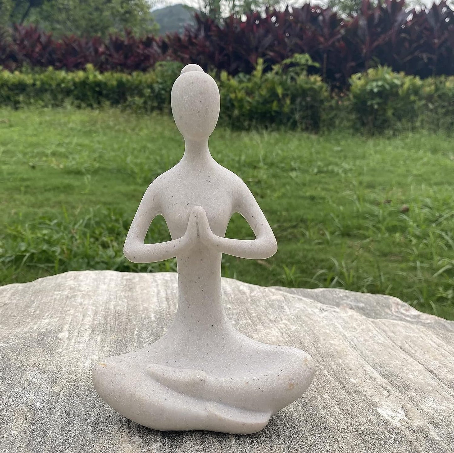 Yoga Figure Figurine Ornament for Home, Zen Buddhist Namaste Yoga Statue Sculpture Indoor & Outdoor Decor for Birthday Mothers Day