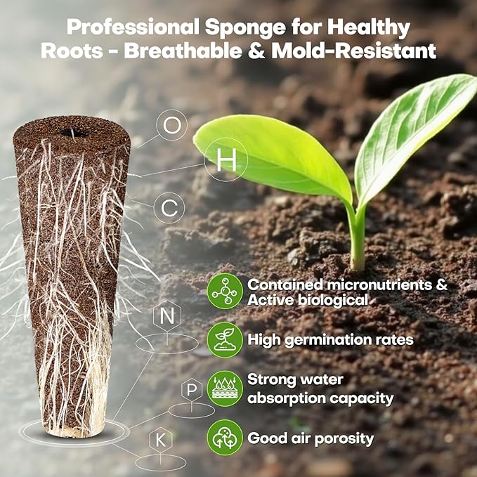 Ahopegarden 166PCS Hydroponic Pods Kit: Indoor Garden Supplies for Aerogarden, iDOO, Most Brand Hydroponics Growing System, with Grow Sponges, Labels, A&B Plant Food, Grow Baskets, Covers & Tweezer