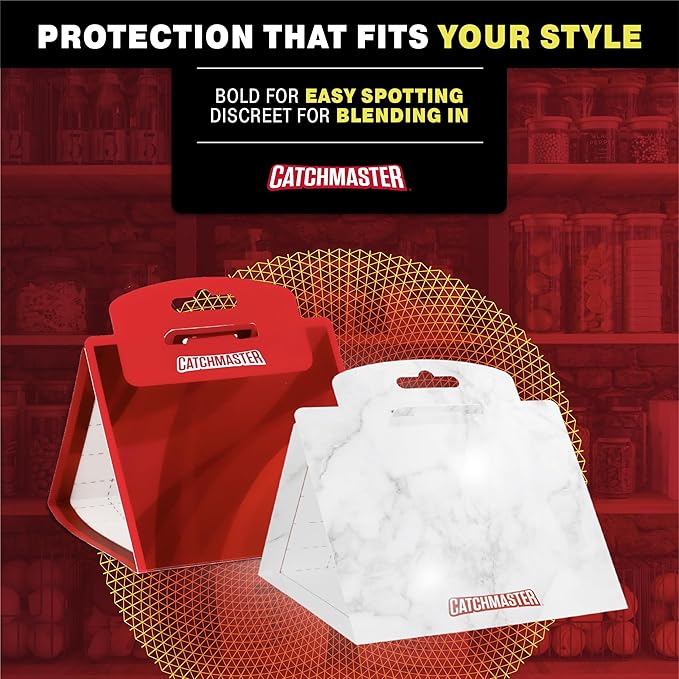 Catchmaster Premium Pantry Moth Traps, Marble Patterned Odorless Sticky Glue Traps 6PK, Pheromone Attractant for House, Kitchen Storage & Kitchen Pantry Cabinet, PheroGuard Technology, Trap Moths