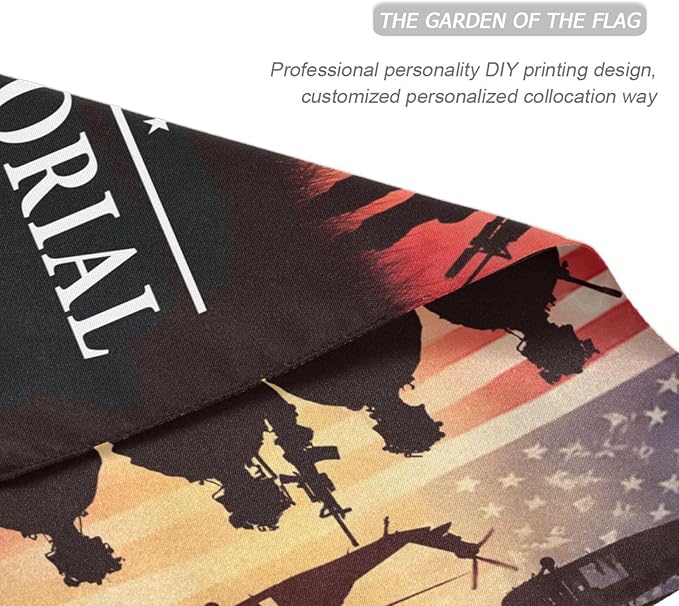 Kcldeci Memorial Day Soldier Welcome Garden Flag 12x18 Inch Yard Flags Large Vertical Double Sided House Flag Seasonal Outside Decor for Yard Farmhouse