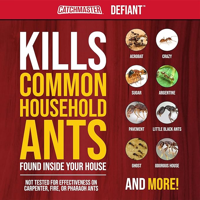 Catchmaster DEFIANT Extra Long Reusable Ant Traps Indoor (8 Pack) For Narrow Spaces – Liquid Ant Killer - Bait NOT Included - Stackable, Translucent Design – 28 Entry Points For Maximum Access