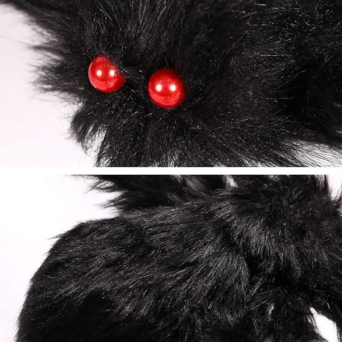 Sizonjoy 6.6 Ft Halloween Decorations Giant Spider,Scary Hairy Large Spider Props for Halloween Outdoor Yard Decorations,Party Decor, Black