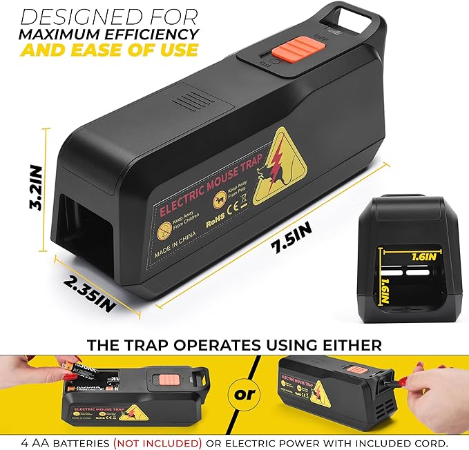 Teal Elite Electric Mouse Trap - Electronic Rodent Zapper for Indoors & Home - Humane & Effective Mouse Traps - Reusable, No Touch Mouse Killer - Safe & Easy to Use (Pack 2)