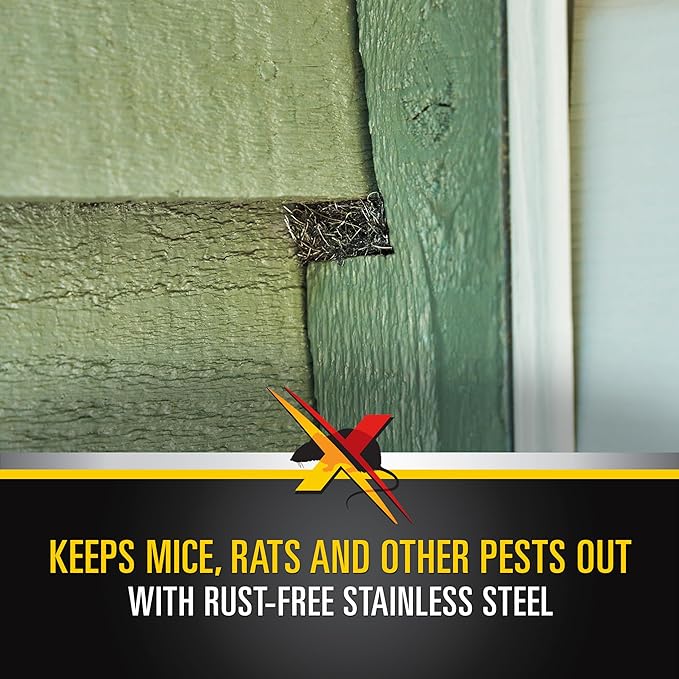 Xcluder Rodent Control Fill Fabric, Large DIY Kit, Stainless Steel Wool, Stops Rats and Mice