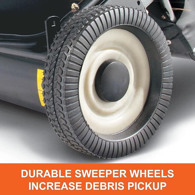 Agri-Fab 45-0320 42" Tow-Behind Lawn Sweeper, 12 cu. ft Hopper Bag Capacity; Leaf & Grass Catcher, with Adjustable Brush Height and Easy to Use Dumping Rope