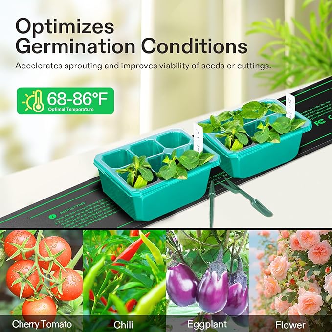 VIVOSUN 3" x 20" Seedling Heat Mat and Digital Thermostat Combo Set, UL & MET-Certified Heating Pad for Hydroponic, Kombucha Tea, Brewing, Fermentation & Plant Germination