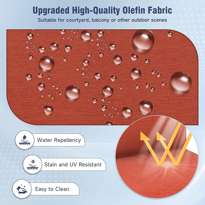 Outdoor Chair Cushions 23" x 24" x 4", Patio Deep Seat Replacement Cushions Set with Zippered Removable Cover, Weather-Resistant Olefin Fabric for Garden Chair Sofa Couch, Set of 4, Red