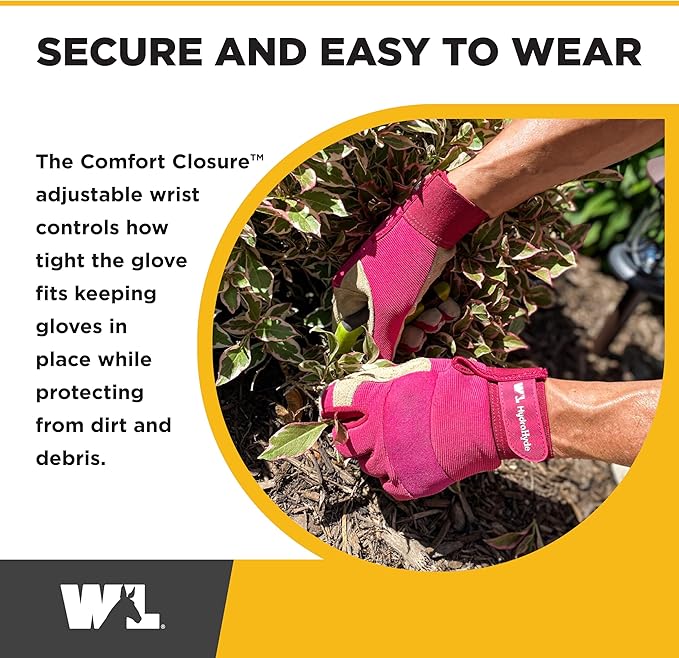 Wells Lamont Women’s HydraHyde Split Leather Hybrid Pink Gloves, Large (3268L)