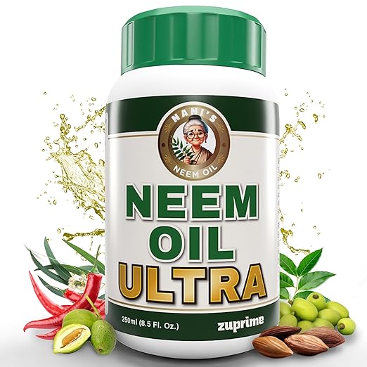 Nani’s Ultra Neem Spray Oil for Plants 8.5 oz – Cold-Pressed Concentrate Blend with 4 Potent Oils – Dilute to Make Organic Neem Oil for Plants - Indoor & Outdoor Use For Healthier Horticultural Growth
