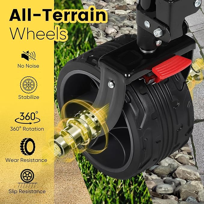 Sekey 48''L Collapsible Foldable Extended Wagon with 440lbs Weight Capacity, Heavy Duty 300L Folding Utility Garden Cart with Big All-Terrain Beach Wheels & Drink Holders. Khaki