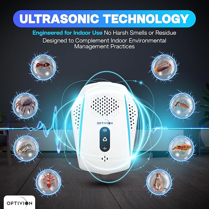 Ultrasonic Pest & Mouse Repeller, 2025 Upgraded Plug-in 6 Pack - Indoor Spider & Roach Repellent, Dust Mite Removal Plug - Indoor Pest Control for Home,Kitchen,Garage,Bedroom,Warehouse,Basement,Attic