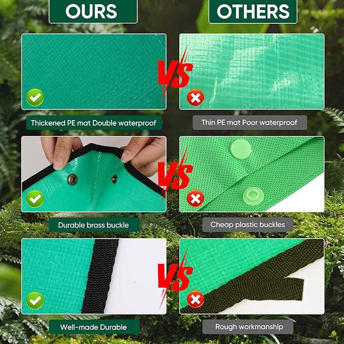 HKZ Repotting Mat for Indoor Plant - 39.5'' x 31.5'' Planting Soil Mess Control, Portable Succulent Planting Potting Tray Waterproof Gardening Bonsai Tools Transplanting Mat (Pale Green)