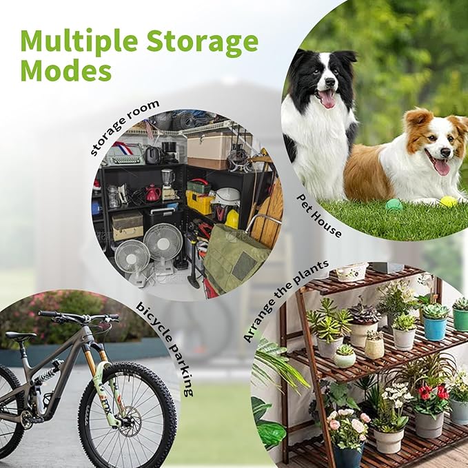 8FT x 6FT Outdoor Metal Storage Shed with Apex Roof - Heavy Duty Steel Garden Shed with Hinged Door & Built-in Vents, Includes Free Padlock for Secure Tool & Equipment Storage (Easy Assembly)