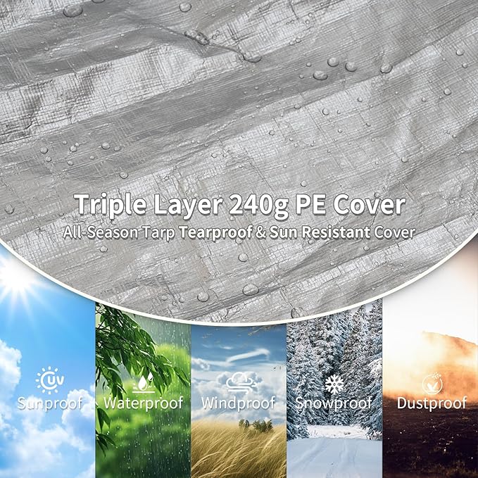 Carport - Upgraded 13x26 FT Oversized Heavy Duty Car Tent Storge Shelter Garage with Zipper Vents & Doors, Tarp Thicken Car Canopy with Reinforced Steel Poles Car Port for SUV, Boats