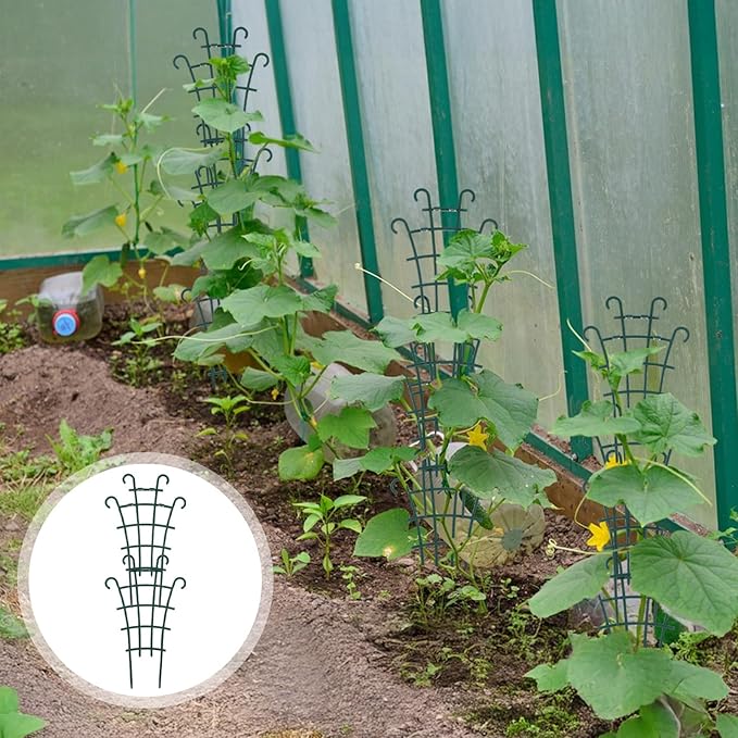 24 Pcs Plant Trellis Indoor, Stackable Plant Trellis for Climbing Plants Indoor, Small Plant Climbing Trellis for Potted Plants Plastic Climbing Plant Support Trellis for Houseplant