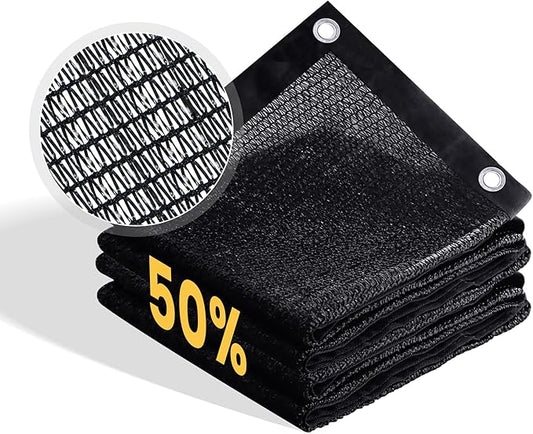 VICLLAX 50% Shade Cloth, 18x19FT Durable Black Mesh Trap with Every 3 FT Grommet, Sun Shade Fabric Netting for for Plants Cover, Greenhouse, Chicken Coop, Barn Kennel, Garden Patio