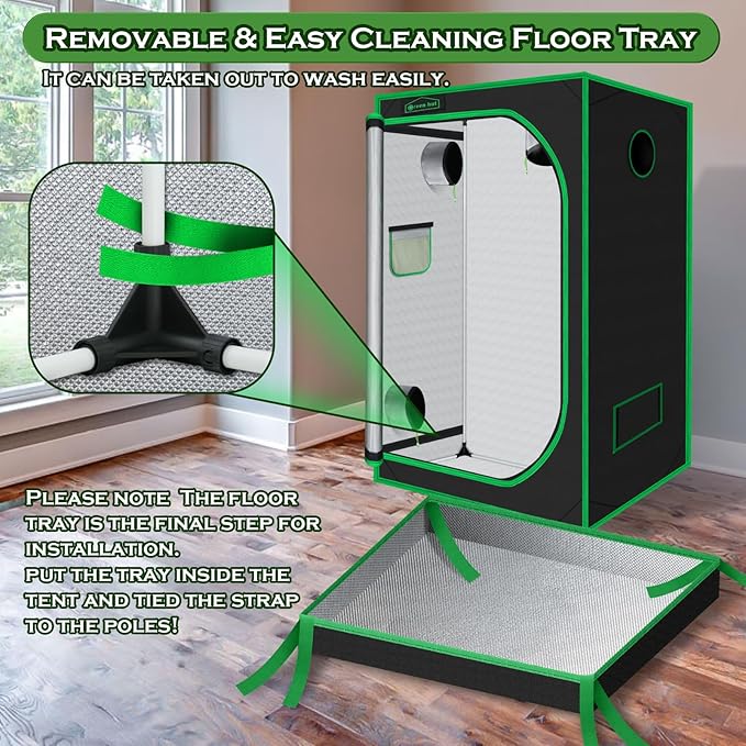 60"x60"x78" 600D Mylar Hydroponic Growing Tents for Plants Inside Reflective Grow Tent Growing Room Hydroponic System 5x5 Grow Tent