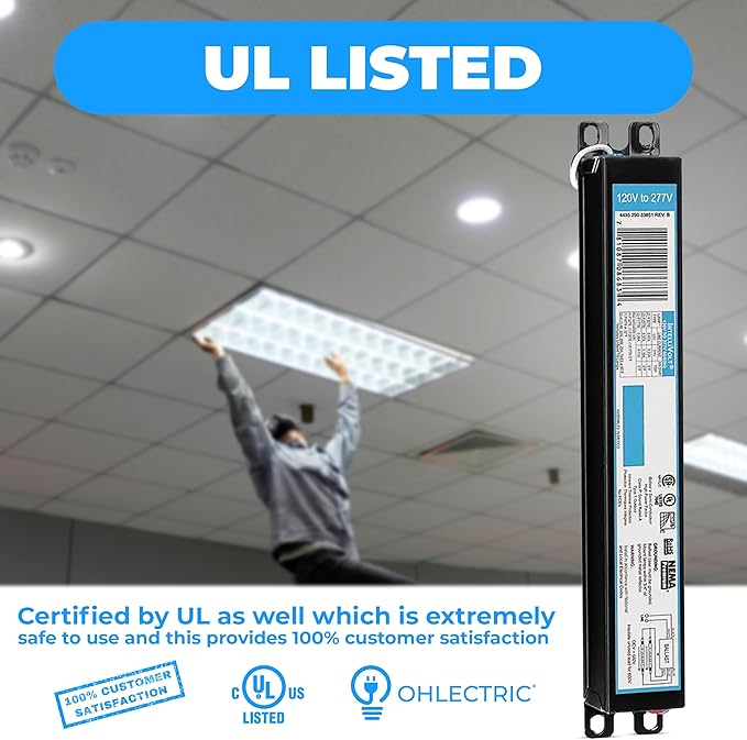 OHLECTRIC (20-Pack) Replacement for ICN-1P32-SC - 1 Lamp T8 Fluorescent Electronic Ballast |32W Rated Lamp Power, 120/277 Volt |Energy-Efficient Instant Start Operation