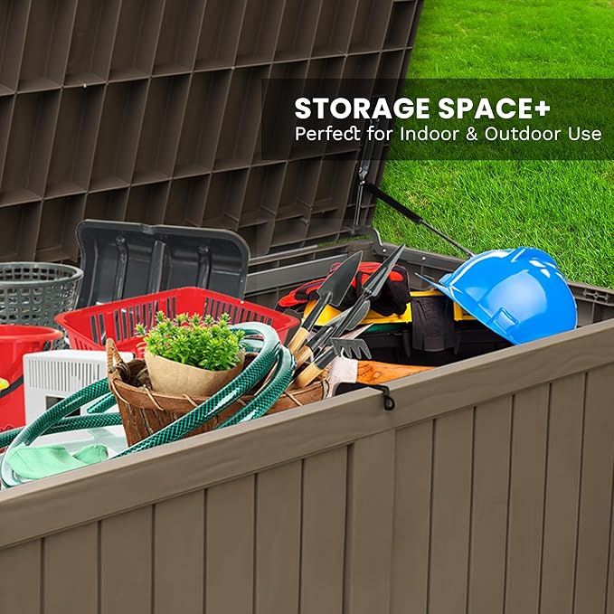 Heavy Duty Storage Box,Large Capacity Outdoor Storage Box is Made of Resin for Outdoor, Patio or Indoor Use.