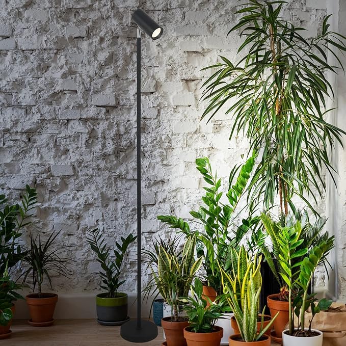HMVPL Grow Lights Stand for Indoor Plants Full Spectrum Tall Plant Light for Indoor Growing with 20W COB Plant Light Bulb,4/8/12H Timer, Led Growth Floor Lamp for Large Plant Seedling(6 Level Height)