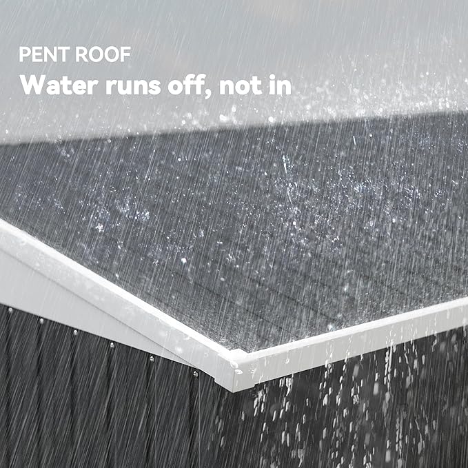 Outsunny 4' x 7.7' Metal Outdoor Storage Shed, Lean to Storage Shed, Garden Tool Storage House with Lockable Door and 2 Air Vents for Backyard, Patio, Lawn, Dark Gray