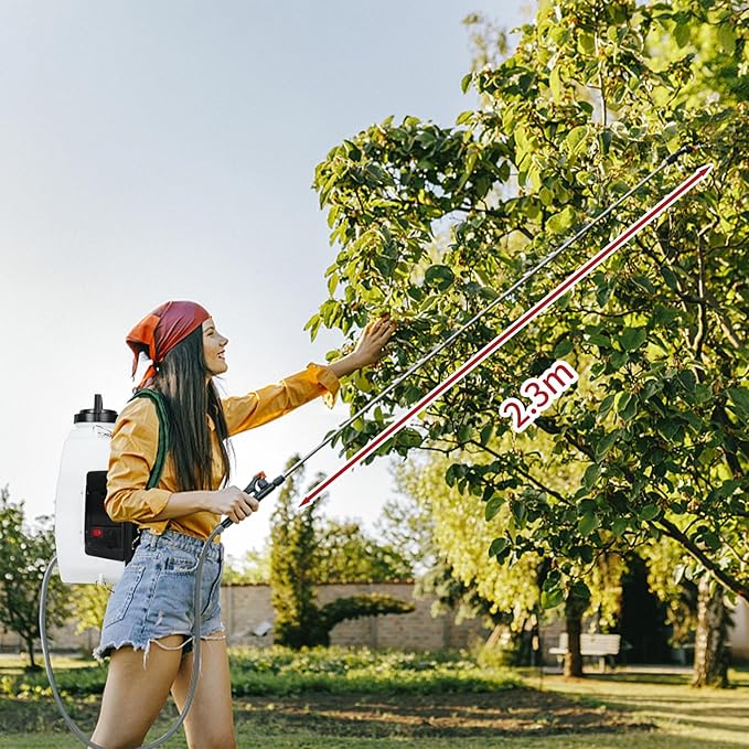 Battery Powered Backpack Sprayer, 3.2 Gallon Electric Garden Pump Sprayer with Lithium Battery, Lawn Sprayer with 6 Nozzles and 3 Wands High-Pressure Spray Hose for Weeding Spraying Cleaning